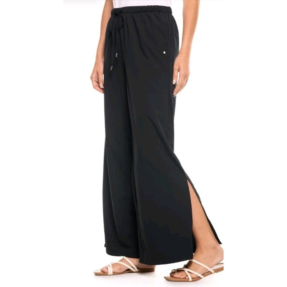NWT Coolibar Petra Wide Leg Pants Womens XXL 2XL Black UPF 50+ Sun Protection
